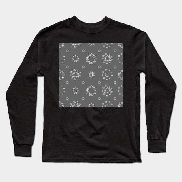 Suns and Dots White Lines on Grey Repeat 5748 Long Sleeve T-Shirt by ArtticArlo